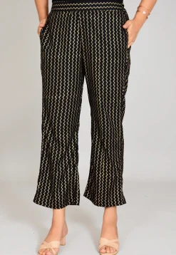 Foil Printed Rayon Palazzo in Black
