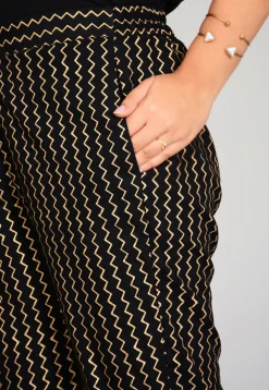Foil Printed Rayon Palazzo in Black