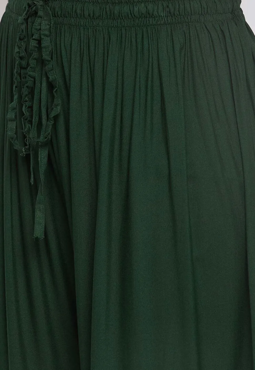 Foil Printed Rayon Sharara in Dark Green