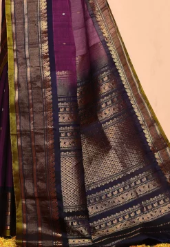 Gadwal Pure Silk Cotton Handloom Saree in Wine