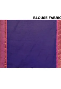 Gadwal Pure Silk Cotton Handloom Saree in Navy Blue