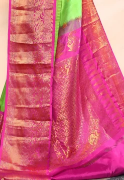 Gadwal Pure Silk Handloom Saree in Light Green