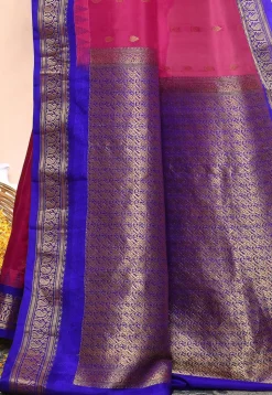 Gadwal Pure Silk Handloom Saree in Magenta