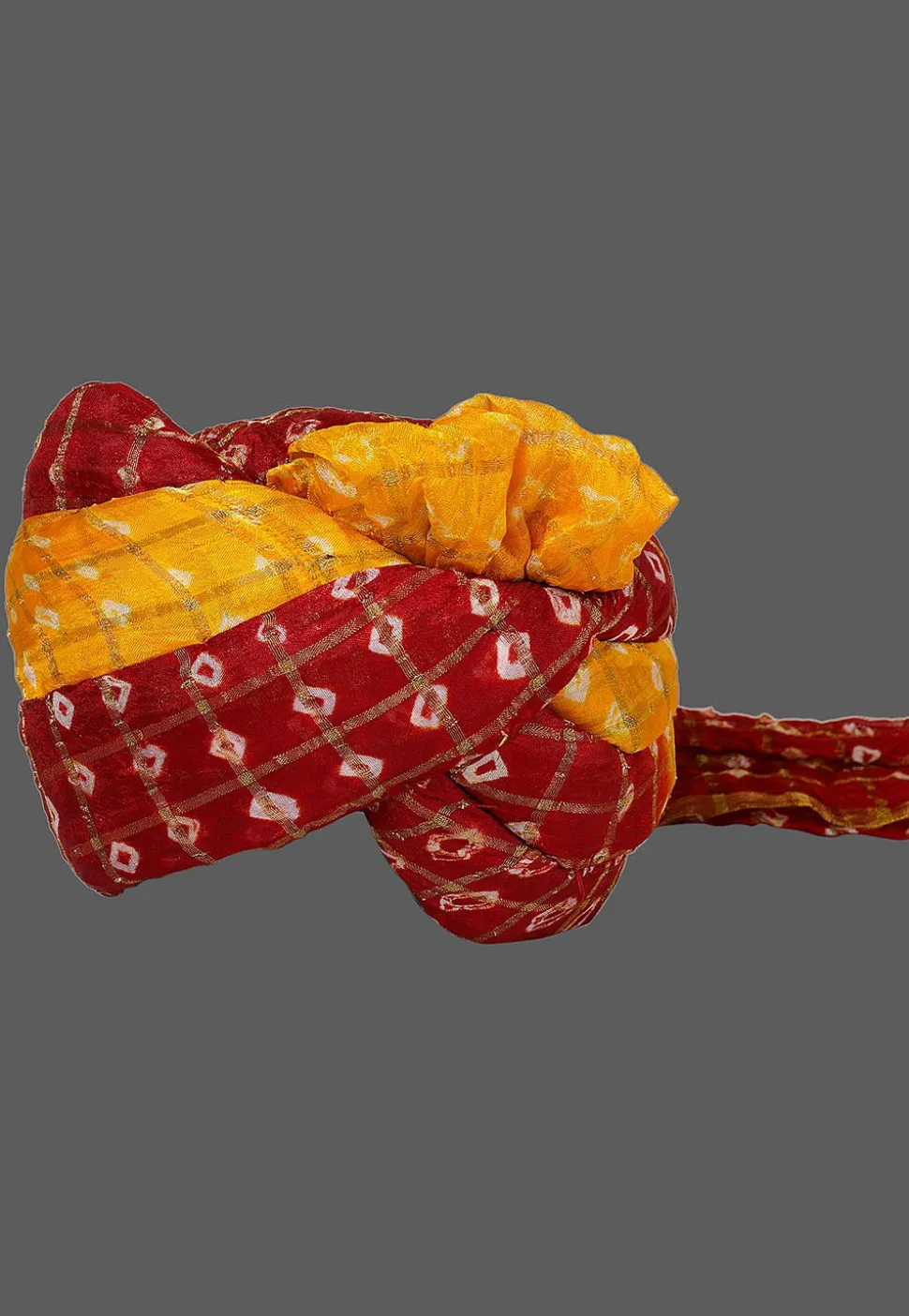 Ghatchola Art Silk Kids Turban in Maroon and Mustard