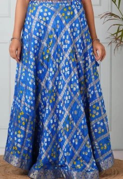 Ghatchola Art Silk Skirt in Royal Blue