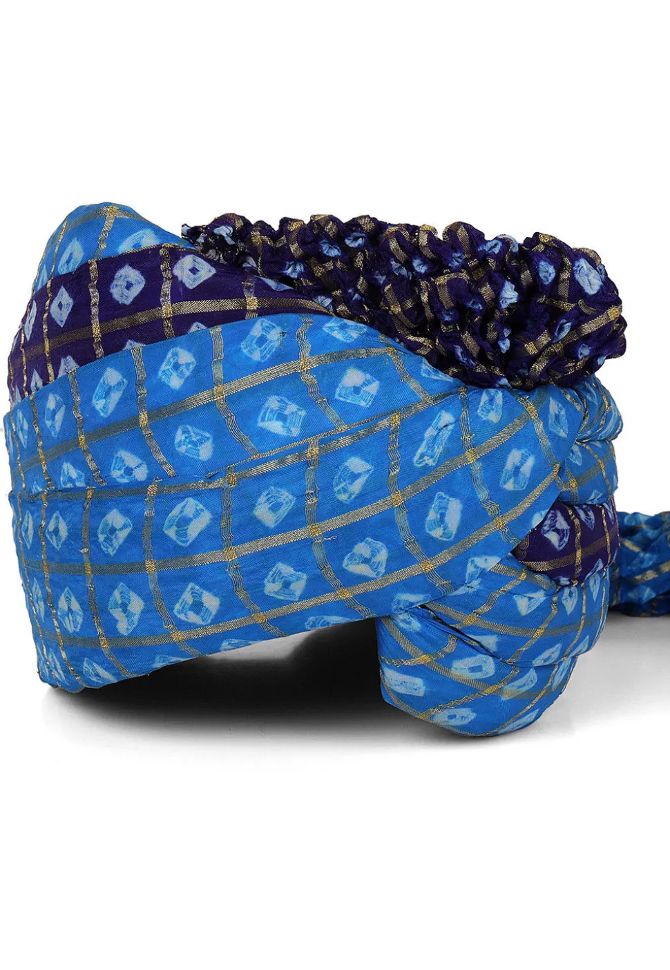 Ghatchola Art Silk Turban in Light Blue and Navy Blue