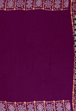 Ghatchola Bandhej Printed Crepe Saree in Magenta