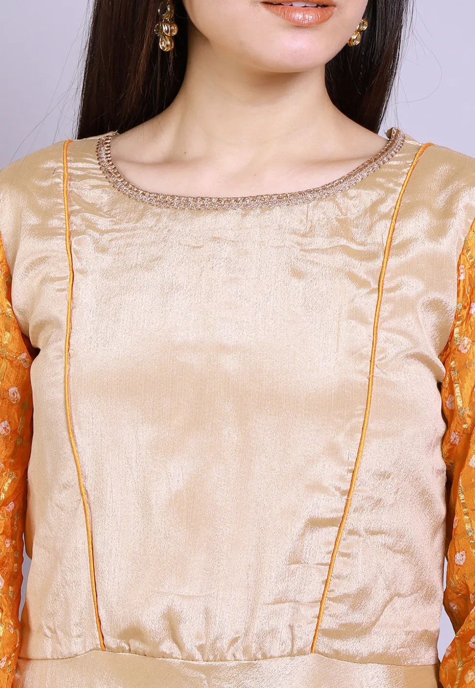 Ghatchola Chinon Crepe Gown in Beige