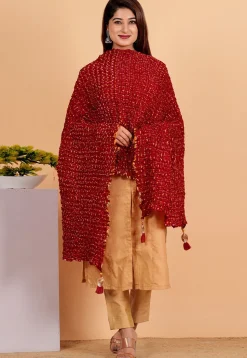 Ghatchola Dupatta in Maroon