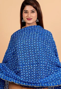 Ghatchola Dupatta in Royal Blue and Fuchsia