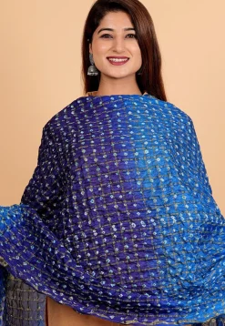 Ghatchola Dupatta in Shaded Blue