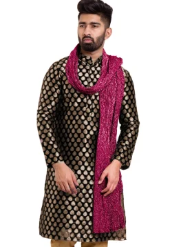 Glittered Crushed Tissue Men Stole in Fuchsia