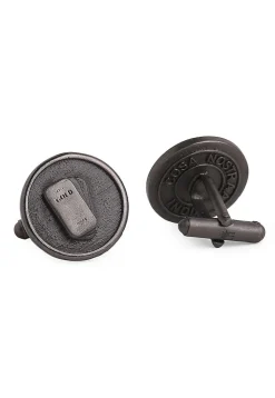Gold Biscuit Metallic Cufflink Pair