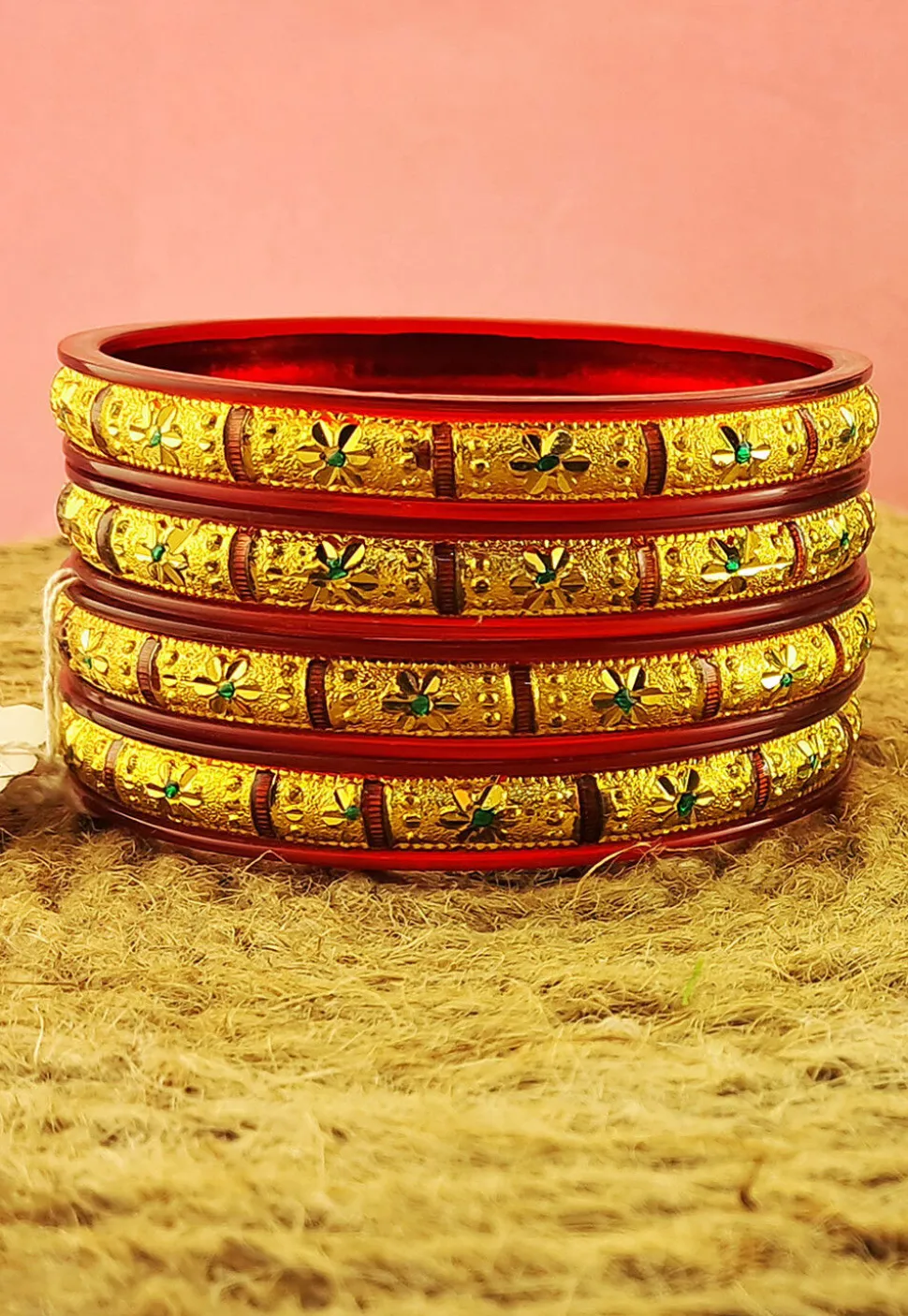 Golden Polished Bangle Set