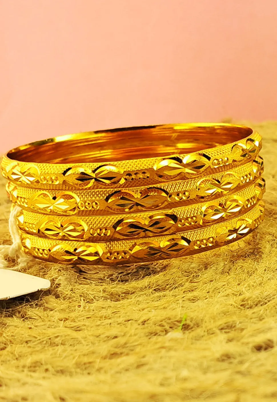 Golden Polished Bangle Set