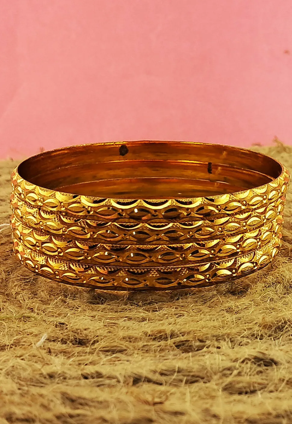 Golden Polished Bangle Set