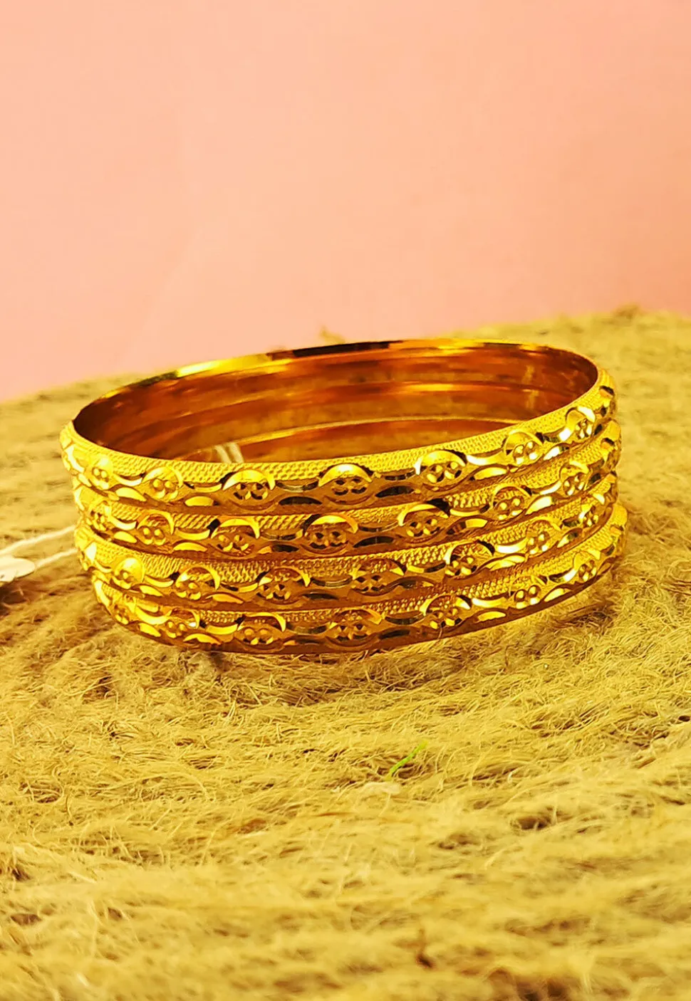 Golden Polished Bangle Set