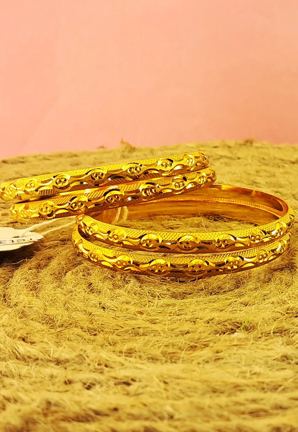 Golden Polished Bangle Set
