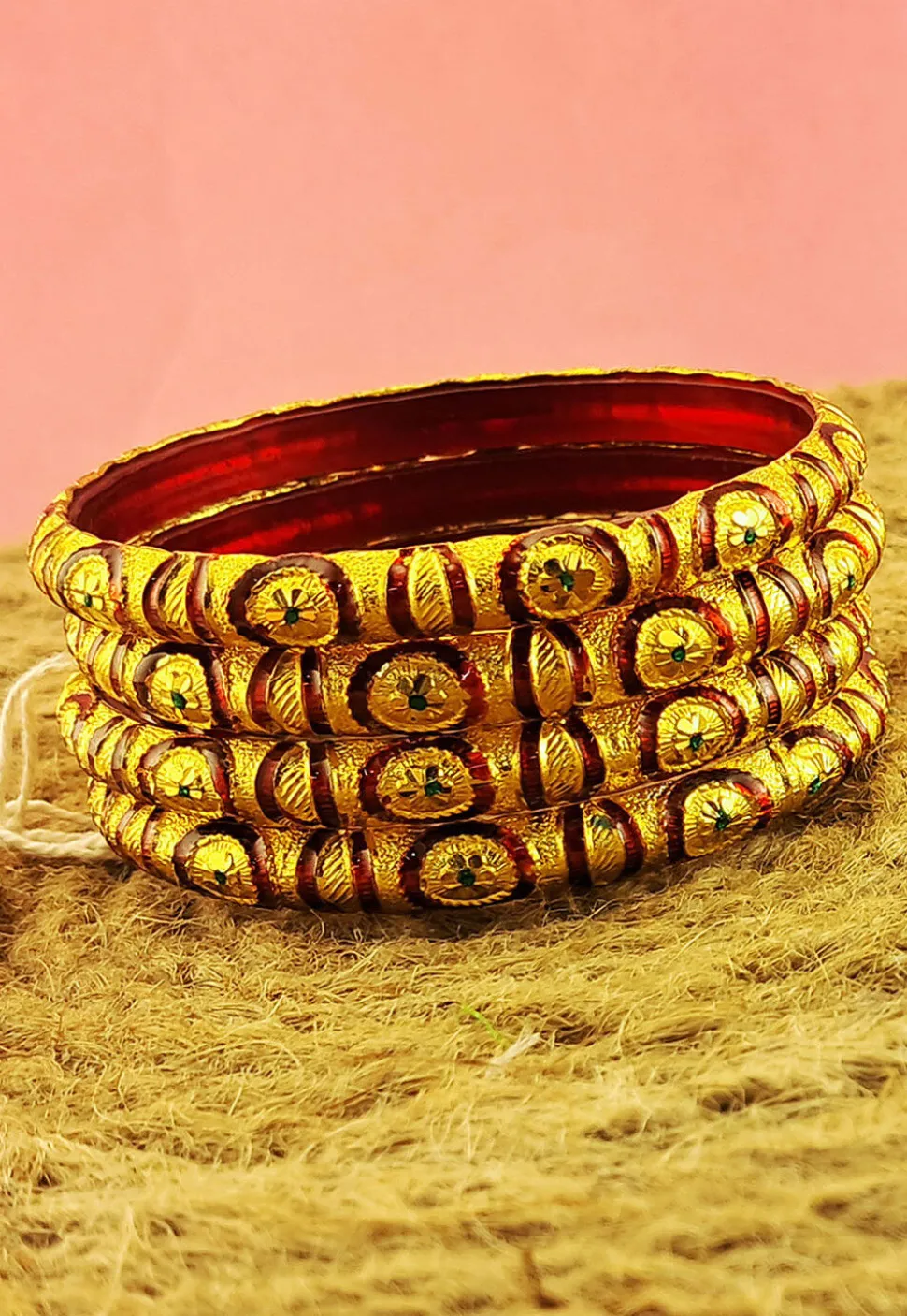 Golden Polished Bangle Set
