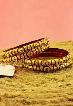 Golden Polished Bangle Set