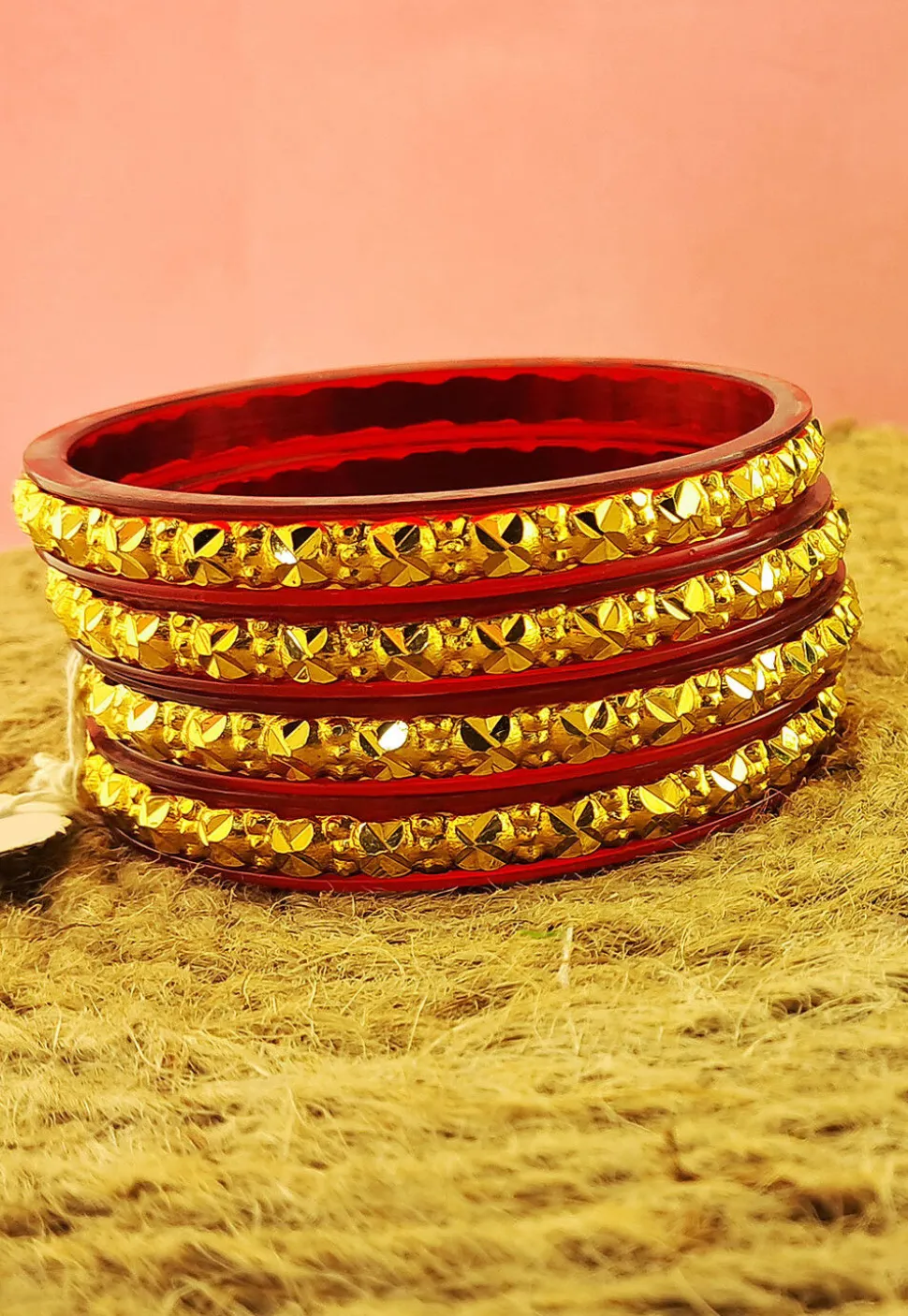Golden Polished Bangle Set