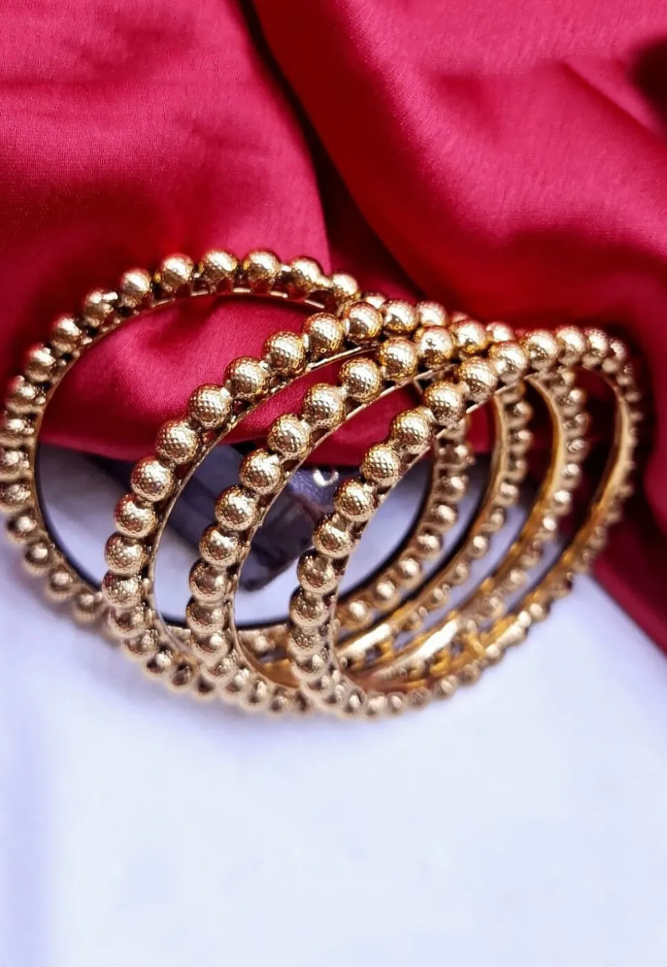 Golden Polished Bangle Set