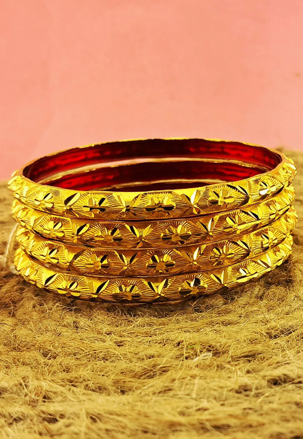 Golden Polished Bangle Set