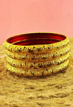 Golden Polished Bangle Set