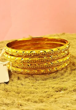 Golden Polished Bangle Set
