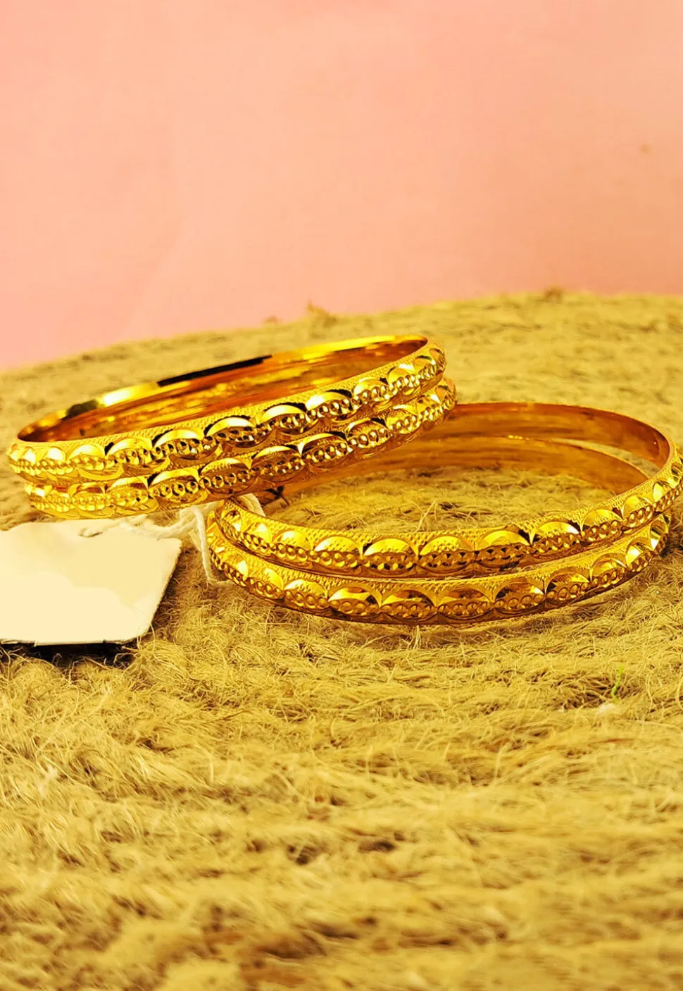 Golden Polished Bangle Set