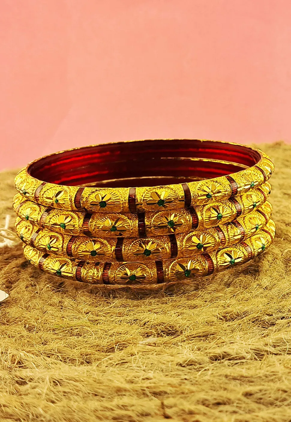 Golden Polished Bangle Set