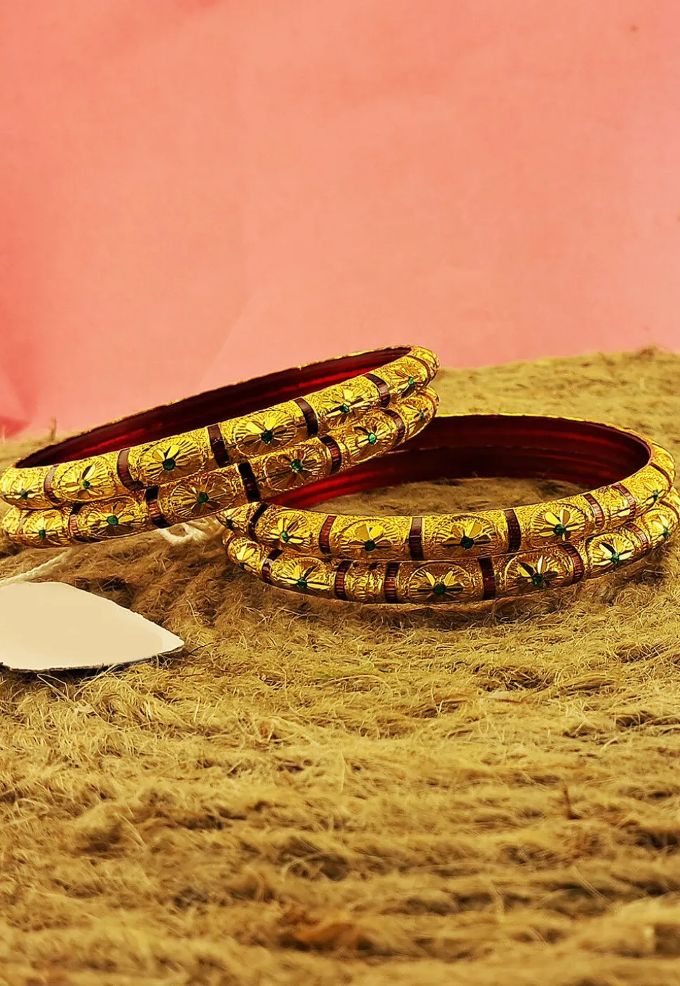 Golden Polished Bangle Set
