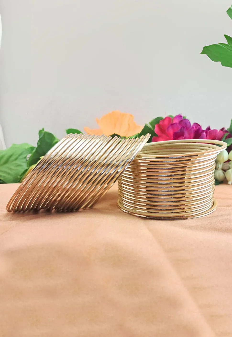 Golden Polished Bangle Set