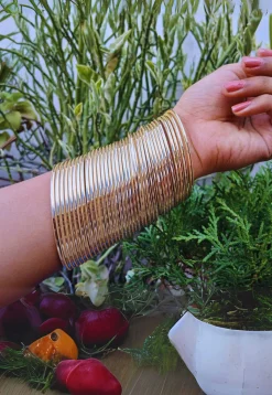Golden Polished Bangle Set