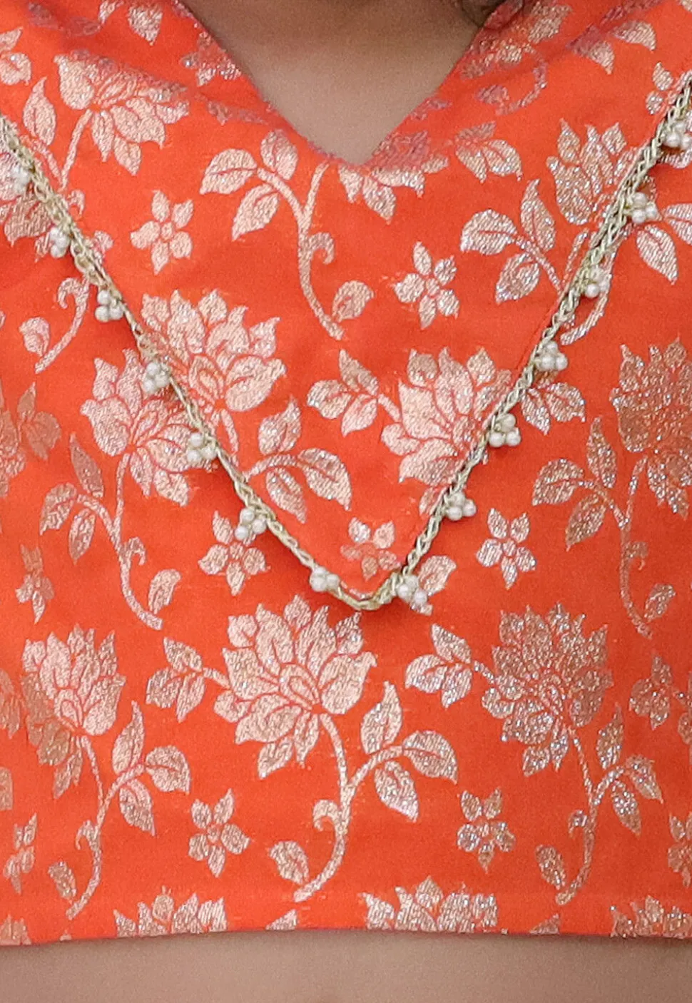Gota Embellished Net Lehenga in Fuchsia