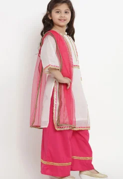 Gota Embellished Pure Chanderi Silk Pakitani Suit in White