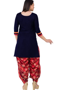 Gota Patti Bhagalpuri Silk Punjabi Suit in Blue