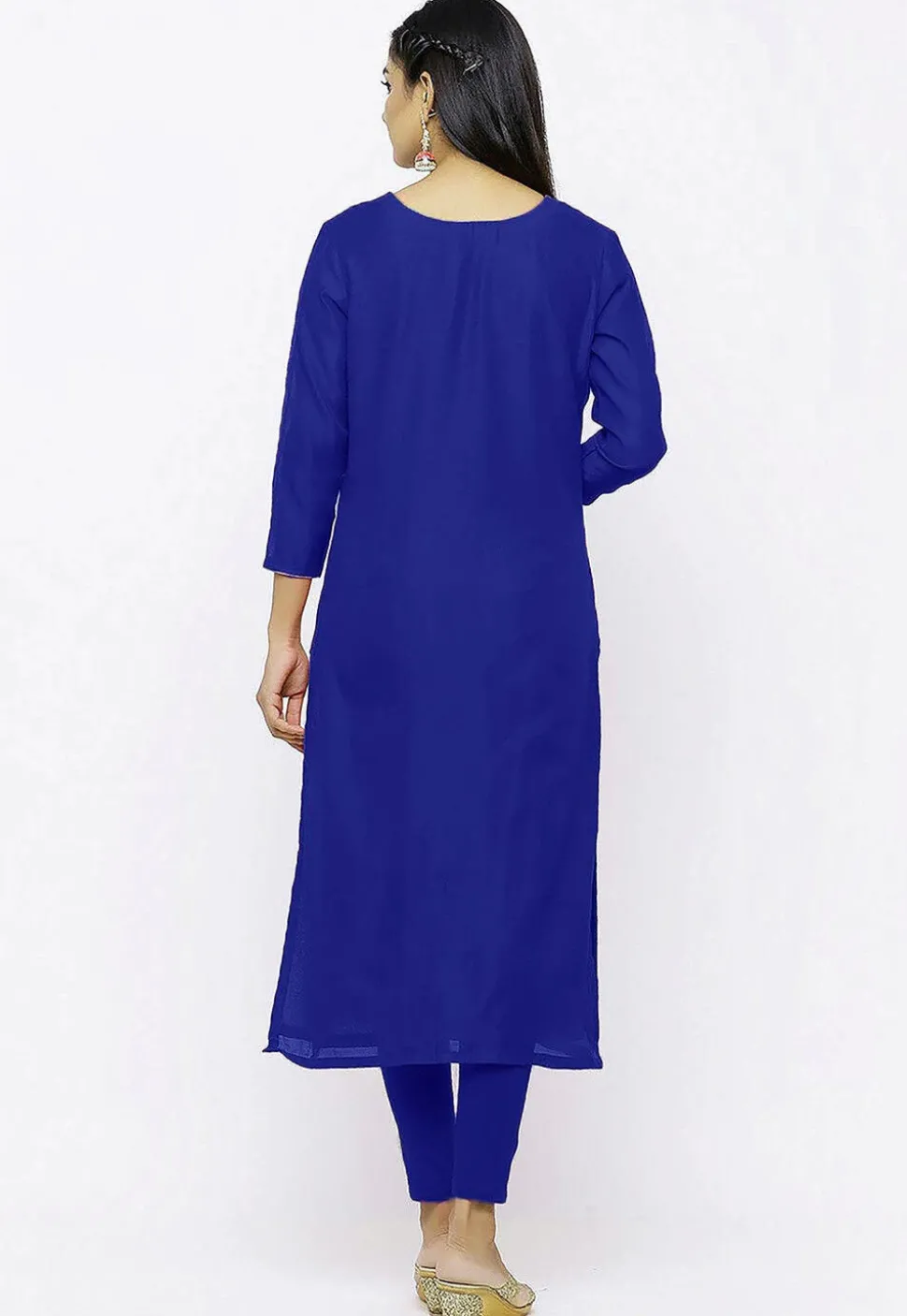 Gota Patti Chanderi Silk Straight Suit in Royal Blue