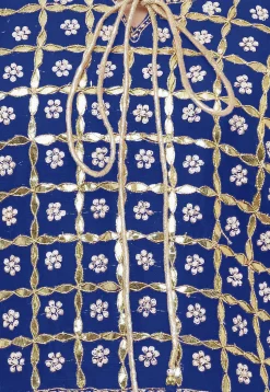 Gota Patti Chanderi Silk Straight Suit in Royal Blue