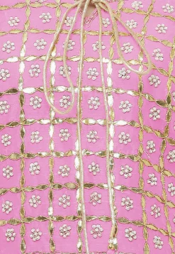 Gota Patti Chanderi Silk Straight Suit in Light Pink