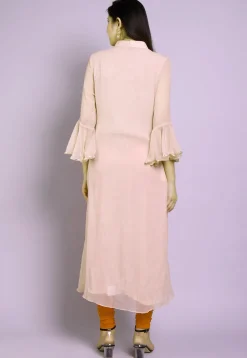 Gota Patti Georgette A Line Kurta in Baby Pink