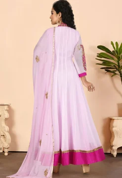 Gota Patti Georgette Abaya Style Suit in Pink
