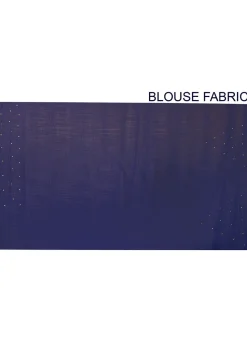 Half N Half Art Silk Embroidered Saree in Navy Blue and Yellow