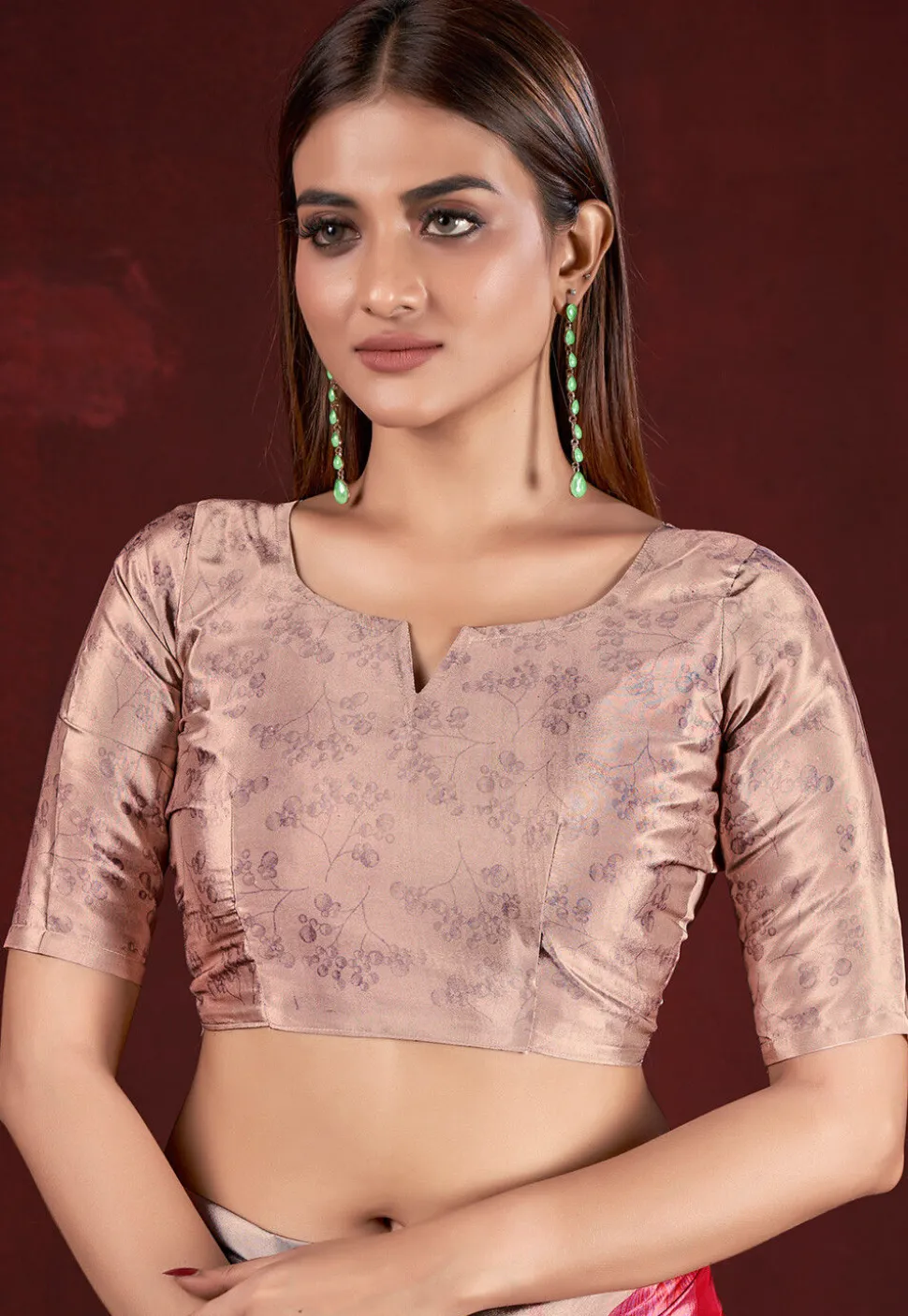 Half N Half Art Silk Saree in Purple and Beige