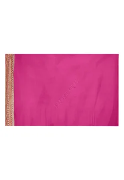 Half N Half Georgette Saree in Orange and Fuchsia