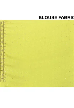 Half N Half Georgette Saree in Yellow and Green