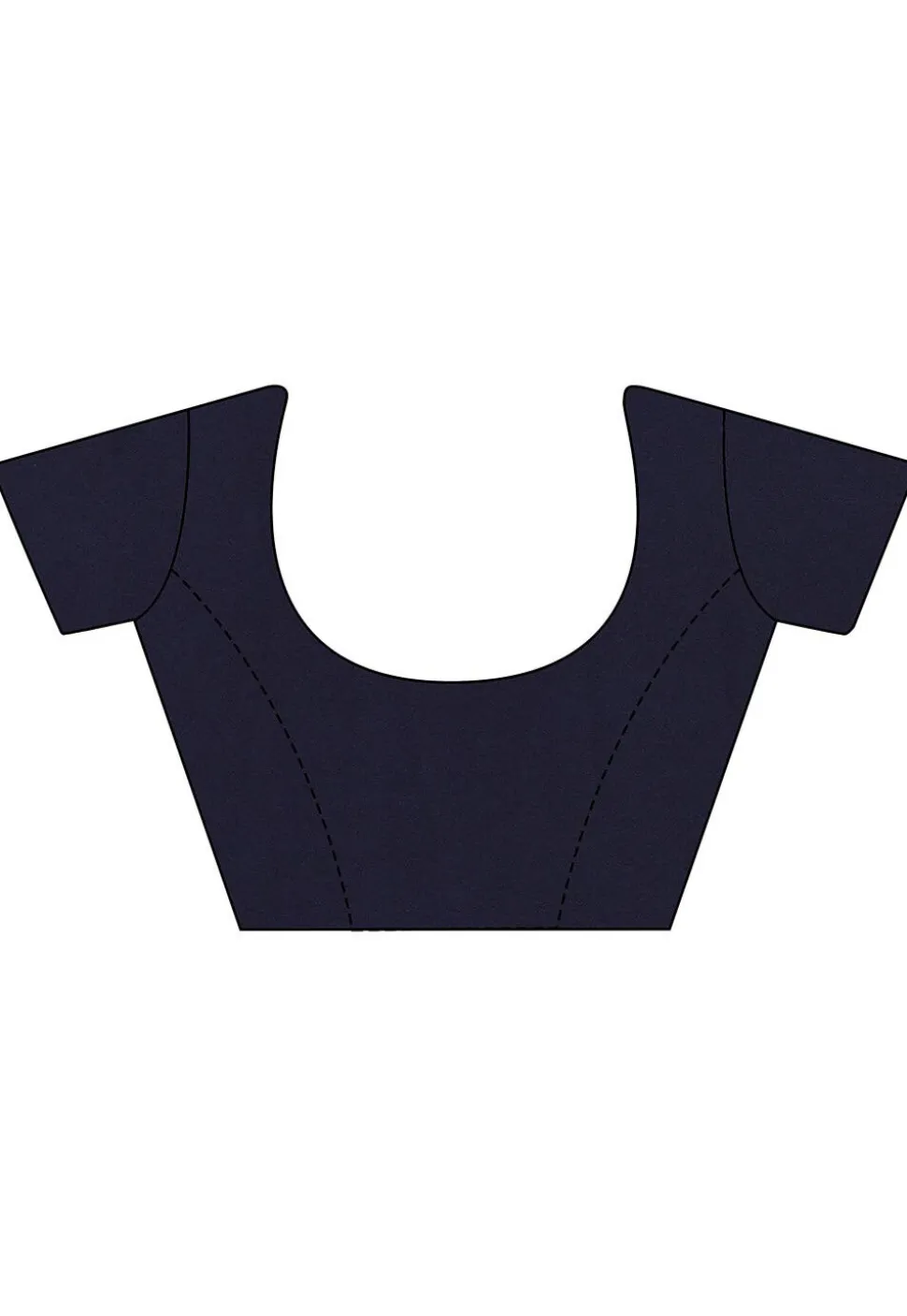 Half N Half Polyester Saree in Navy Blue