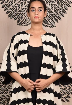 Hand Applique Pure Cotton Maxi Dress in Black