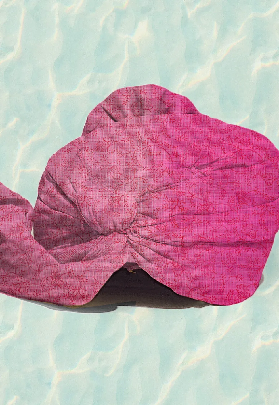 Hand Block Printed Pure Kota Silk Kids Turban in Pink
