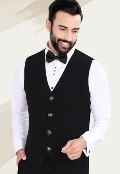 Hand Embellished Terry Rayon Jacquard Blazer in Black